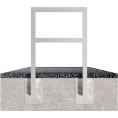 Lean-on hoop made of steel tube | Square tube 60 x 60 mm | with cross bar | total width: 750 mm | hot-dip galvanized and coated DB 703